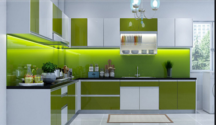 Tủ bếp xanh lá cây