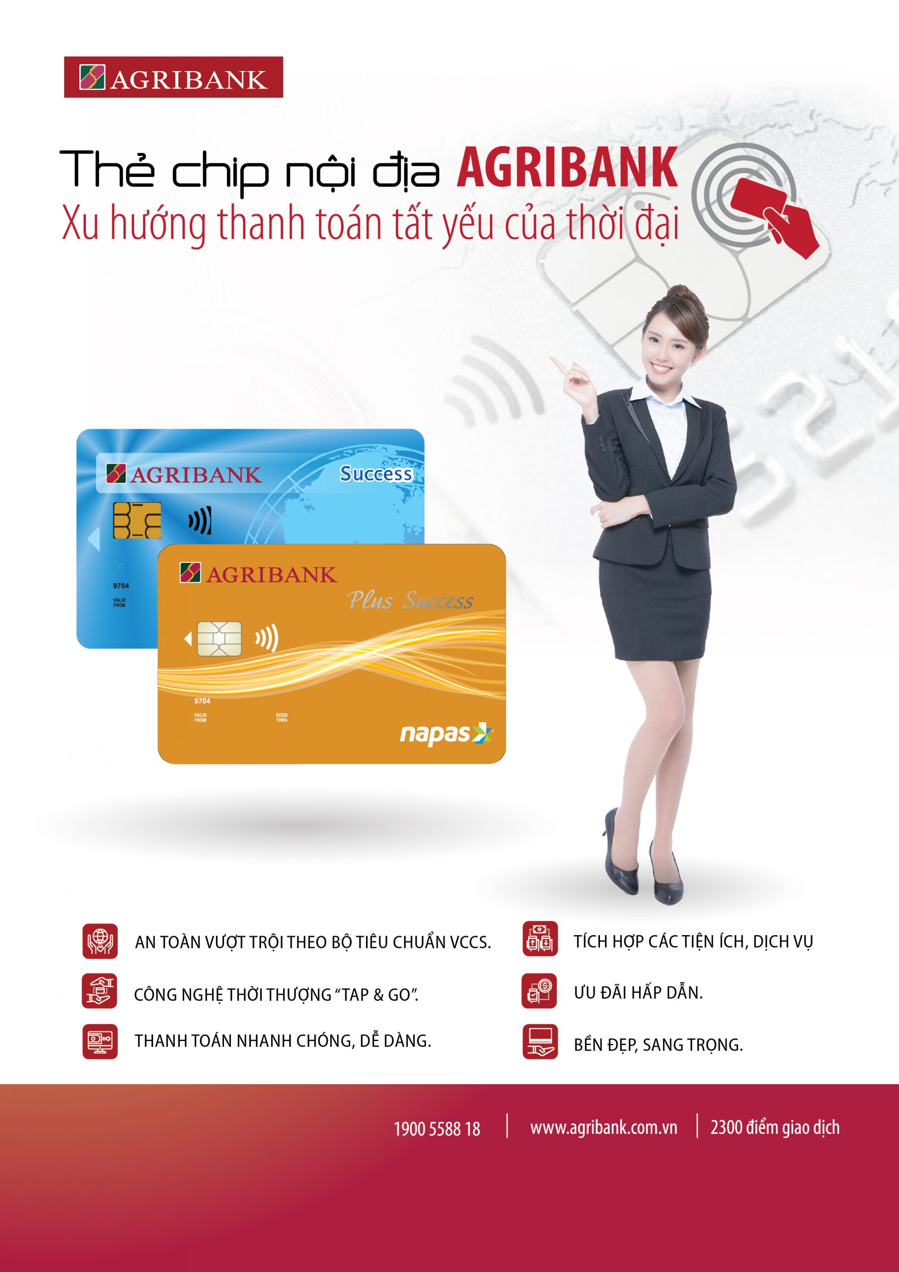 Ngân hàng Agribank triển khai phát hành thẻ chíp nội địa